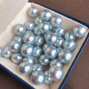 Blue cultured Japanese akoya pearl jewelry