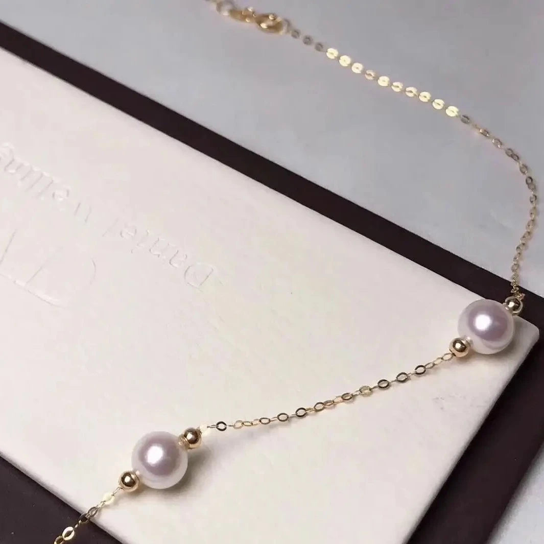 18k yellow gold pearl necklace