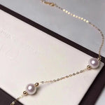 Load image into Gallery viewer, 18k yellow gold pearl necklace
