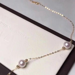 18k yellow gold pearl necklace