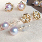 Load image into Gallery viewer, cultured akoya pearl stud

