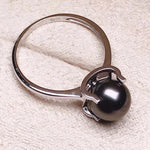 Load image into Gallery viewer, black gold pearl ring
