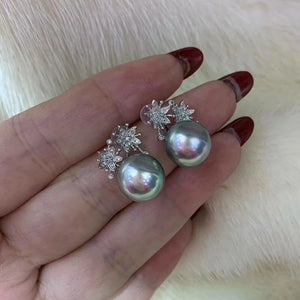 south sea pearl diamond earirngs