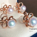 Load image into Gallery viewer, pearl earrings with butterfly
