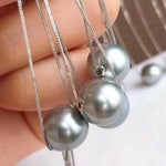 Load image into Gallery viewer, floating pearl necklace/single south sea pearl necklace/one drop pearl pendant
