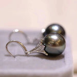 Load image into Gallery viewer, tahitian pearl earring with diamonds

