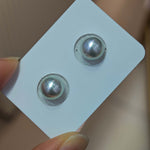 Load image into Gallery viewer, 真多麻色灰珠耳钉配对
