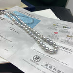 Load image into Gallery viewer, blue and Japanese akoya pearl necklace

