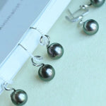 Load image into Gallery viewer, tahitian black pearl earrings
