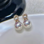 Load image into Gallery viewer, cultured seawater akoya pearl studs
