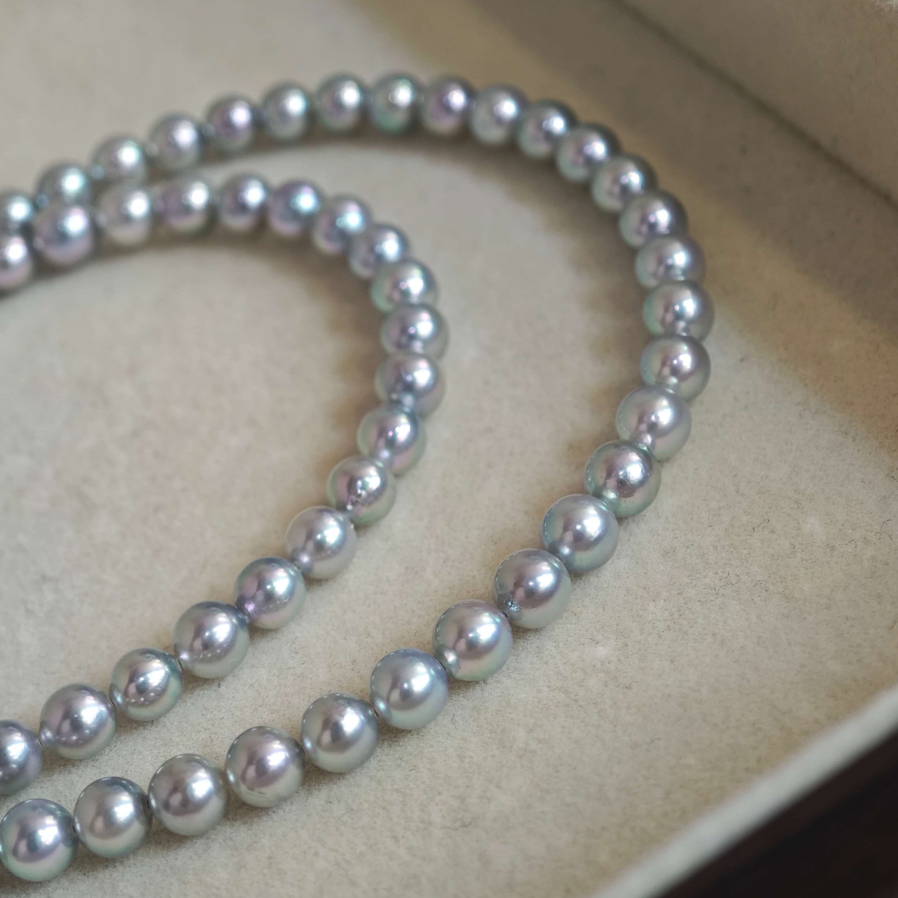 natural Japanese akoya pearls necklace