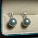 Load image into Gallery viewer, blue akoya pearls earrings designs
