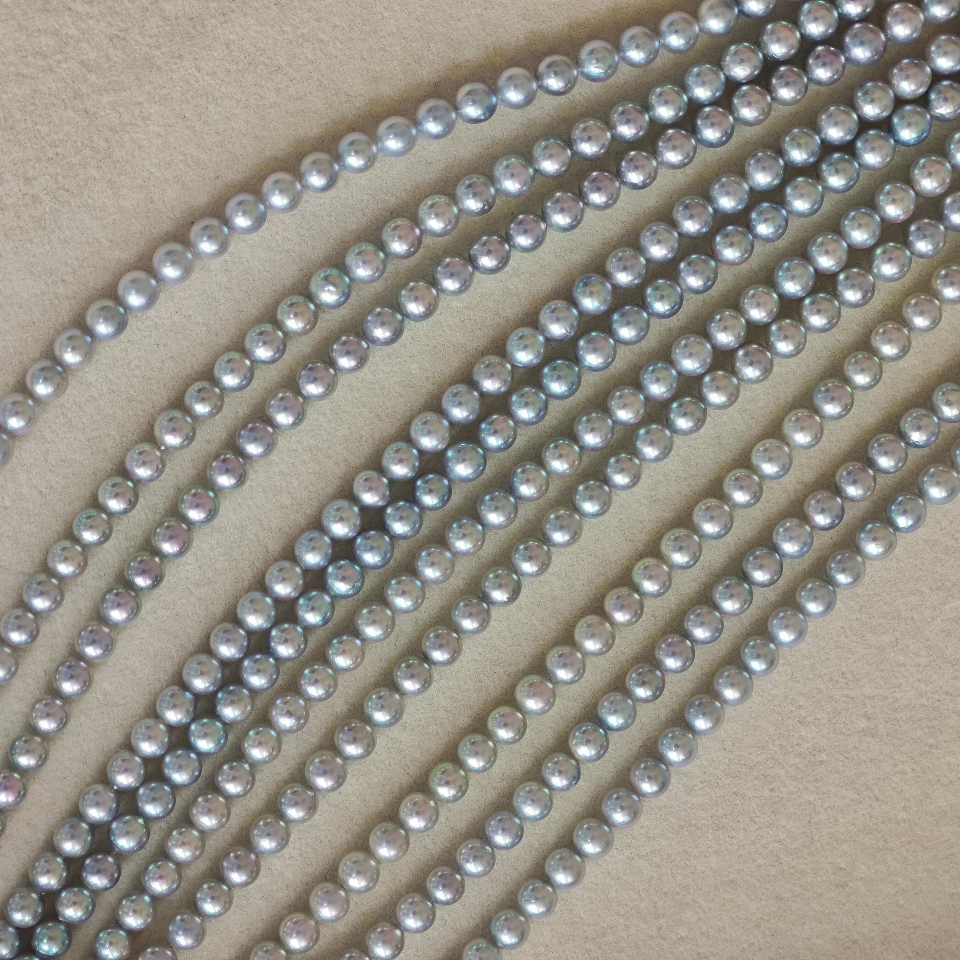 clear Japanese akoya pearl necklace