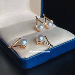 Load image into Gallery viewer, navy akoya pearls
