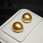 Load image into Gallery viewer, rich golden south sea pearl earearrings
