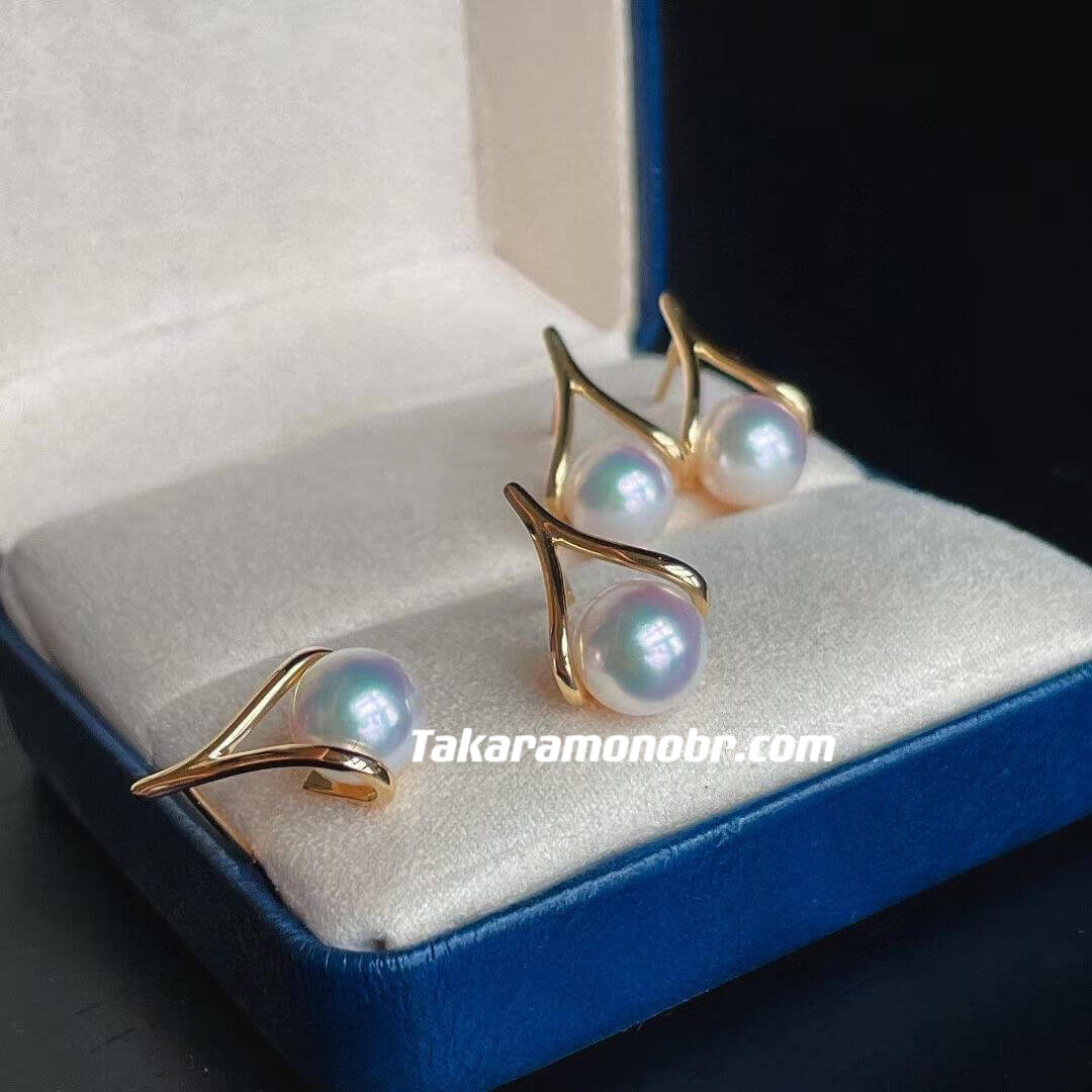 akoya pearl knot earrings