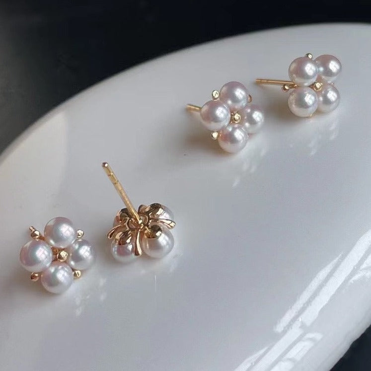 cultured pearl earring 18k white gold