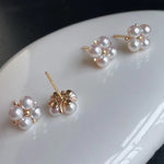 Load image into Gallery viewer, cultured pearl earring 18k white gold
