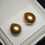 Load image into Gallery viewer, golden south sea pearl and gemstone earrings
