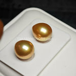 Load image into Gallery viewer, settings for golden south sea pearl earearrings
