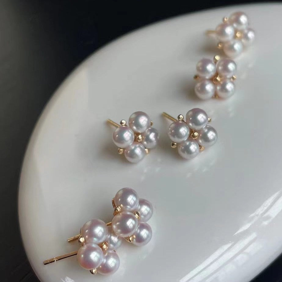 baby pearl earrings with cross