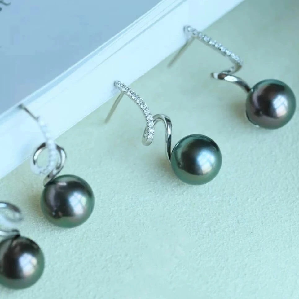 genuine tahitian pearl earrings
