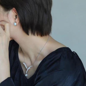 Japanese akoya pearl toggle necklace