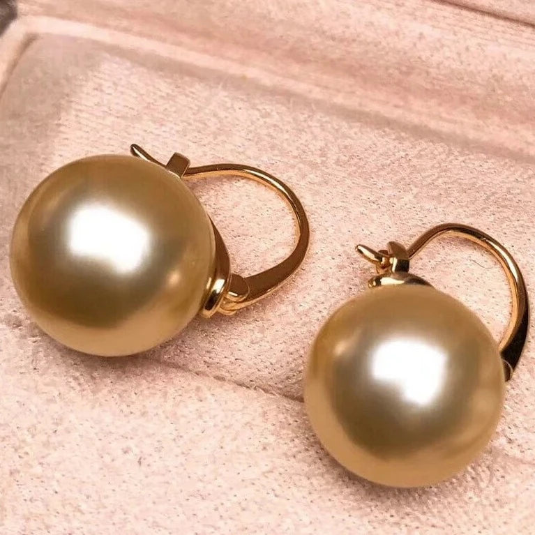 golden south sea pearl golden south sea pearl earrings with swarovski elements