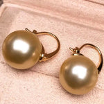 Load image into Gallery viewer, golden south sea pearl golden south sea pearl earrings with swarovski elements
