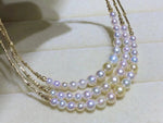 Load image into Gallery viewer, white and gold mixed candy-colored Akoya necklace
