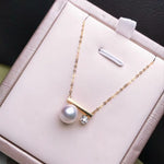 Load image into Gallery viewer, pink Japanese akoya pearl eaearnecklace
