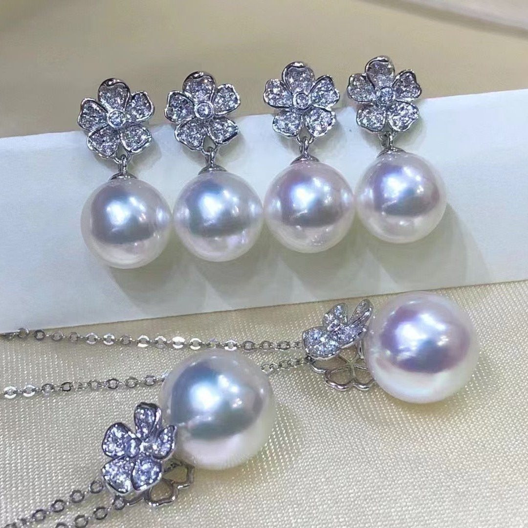genuine akoya pearl stud earrings