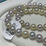 Load image into Gallery viewer, multicolor Japanese akoya pearl stud necklace
