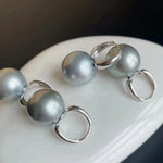 Load image into Gallery viewer, pearl hoop earrings
