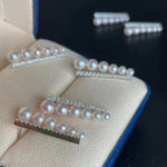 Load image into Gallery viewer, tasaki balance akoya pearl and diamond stud
