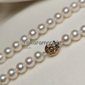 7.0-8.0 mm 16" White Freshadama Freshwater Pearl Necklace - takaramonobr
