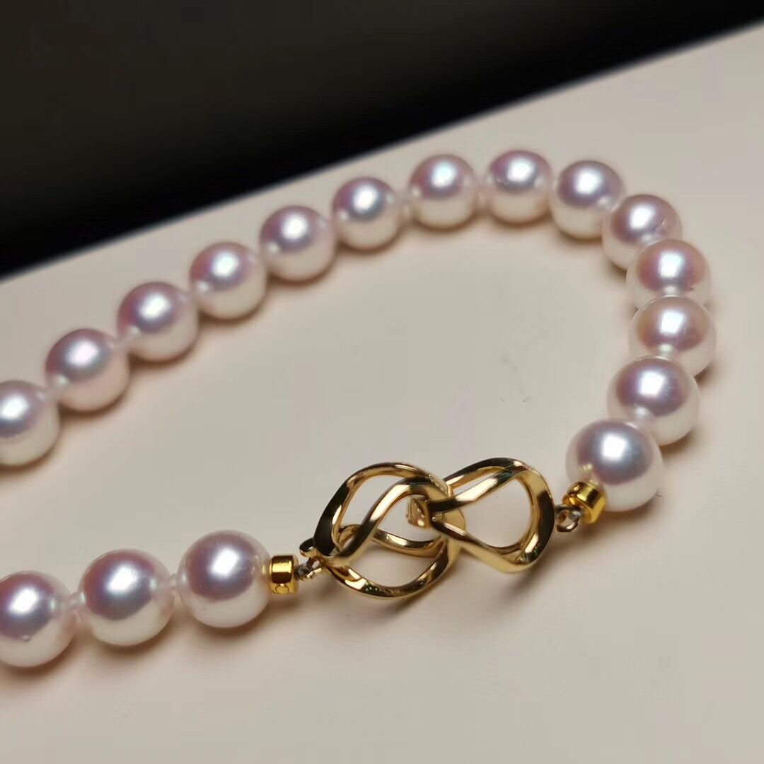 settings for Japanese akoya pearl earnecklace