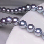 Load image into Gallery viewer, 8.0-8.5 mm AAA Silver Blue Akoya Pearl Necklace 24&quot; for Woman - takaramonobr
