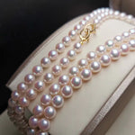 Load image into Gallery viewer, Japanese akoya pearl stud necklace screw backs

