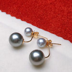 Load image into Gallery viewer, Double Pearls Series akoya and tahitian pearl
