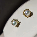 Load image into Gallery viewer, mini pearl stud earrings
