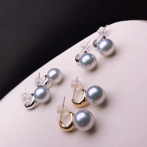 silver blue dangle earrings
