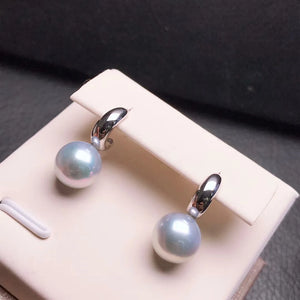 dangle blue pearl earrings