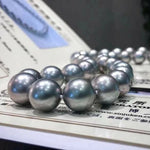 Load image into Gallery viewer, ocean blue tahitian silver pearl choker necklace
