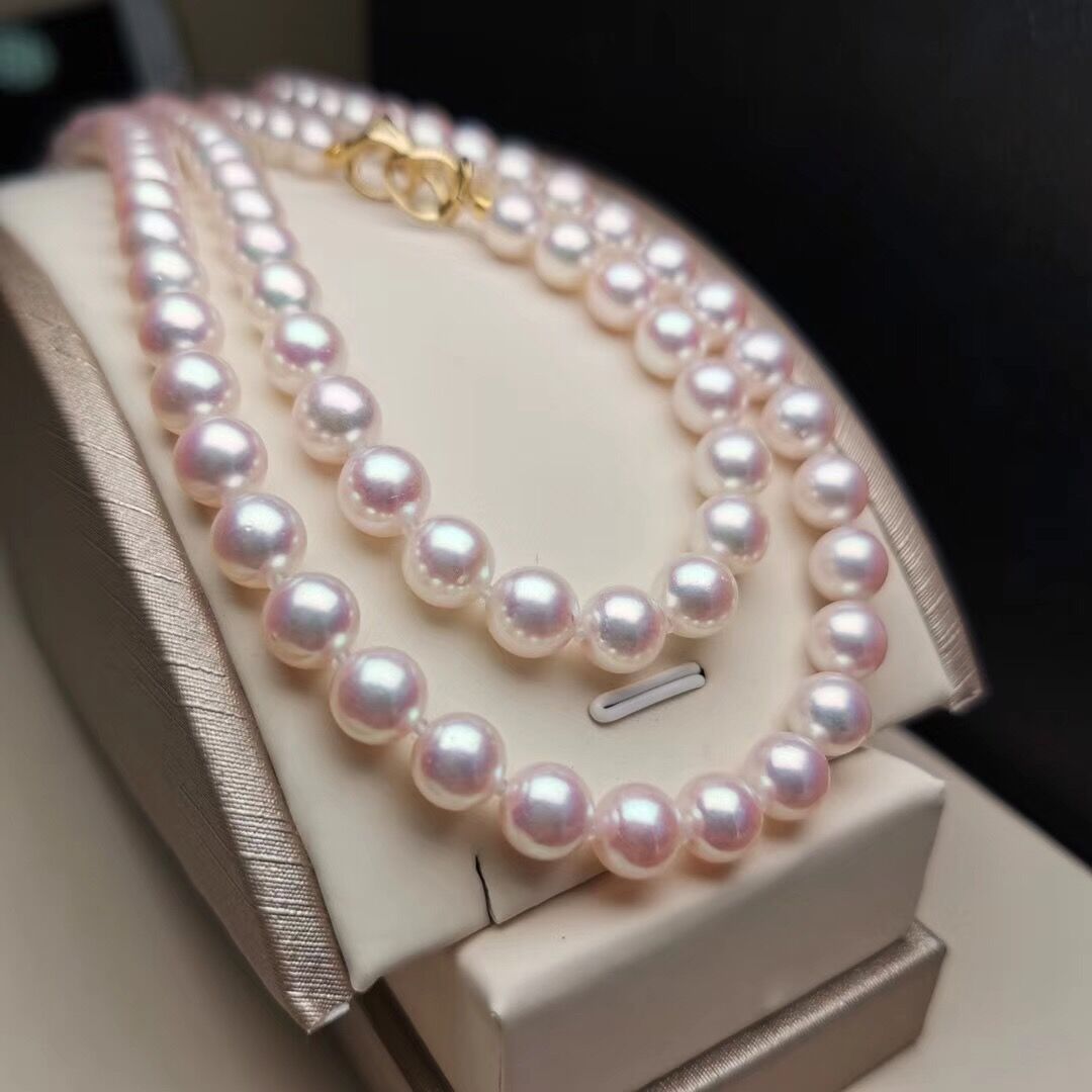 Japanese akoya pearl necklace cross