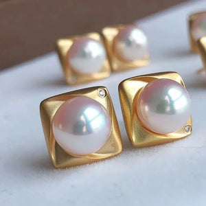 pearl earrings with 18k gold