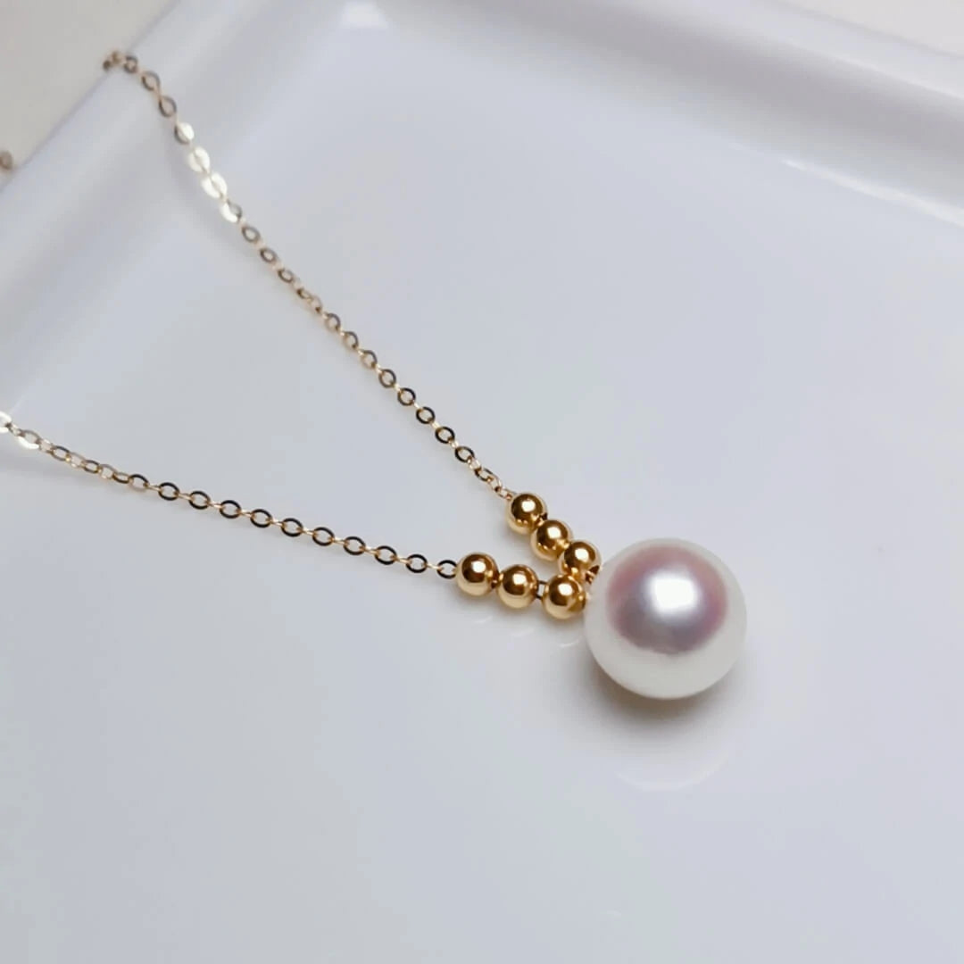 pink south sea golden Japanese akoya pearl necklaces