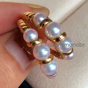 6mm Japanese akoya pearl ring