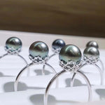 Load image into Gallery viewer, silver grey Tahitian pearl ring
