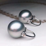 Load image into Gallery viewer, 14 mm pearl stud earrings
